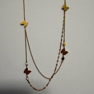 BloomChic Gold Butterfly Charm Necklace